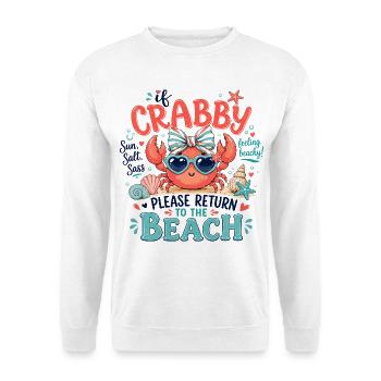 Crab Beach Humor Summer Pink - Unisex Sweatshirt - white - Front