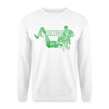 Aikido Nage No Jo Woman Silhouette Green Design - Unisex Sweatshirt - white - Front
