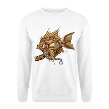 Steampunk Piranha Killer Retro Machine - Unisex Sweatshirt - white - Front