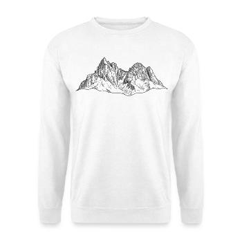 Schlern Massiv Dolomiten Silhouette | Bergsteiger  - Unisex Pullover - Weiß - Vorne