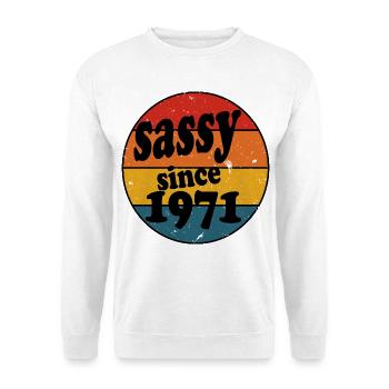 Sassy depuis 1971 Retro Circle - Sweat-shirt Unisexe - blanc - Devant