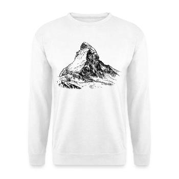 Silhouette du Cervin | Sommet alpin légendaire - Sweat-shirt Unisexe - blanc - Devant