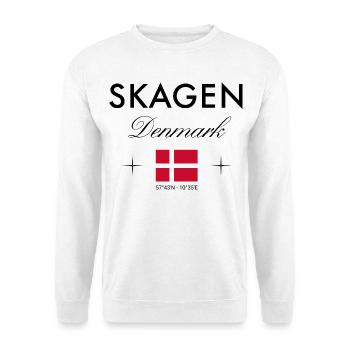 Skagen, Denmark, coordinates, travel, souvenir - Unisex Sweatshirt - white - Front