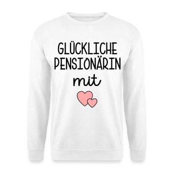 Herz - Glückliche Pensionärin - Unisex Pullover - Weiß - Vorne