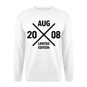 Limited Edition August 2008 Geburtstag Geschenk - Unisex Pullover - Weiß - Vorne