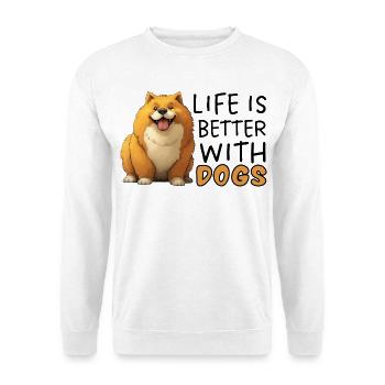 Das Leben ist besser mit Hunden Pembroke Welsh Corgi - Unisex Pullover - Weiß - Vorne