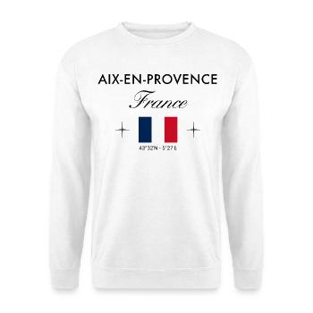 Aix en Provence Frankreich Koordinaten Reise - Unisex Pullover - Weiß - Vorne