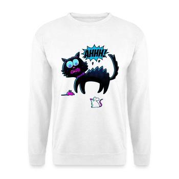 Chat effrayé par la souris - Sweat-shirt Unisexe - blanc - Devant