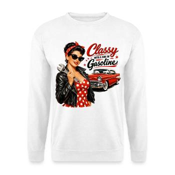 Pin-Up vintage : classe avec un peu d’essence - Sweat-shirt Unisexe - blanc - Devant