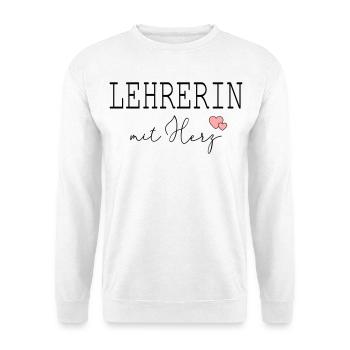 Lehrerin mit Herz - Unisex Pullover - Weiß - Vorne