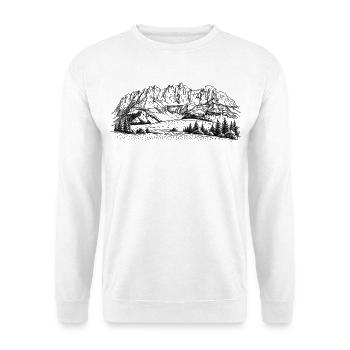 Wilder Kaiser Silhouette | Kaisergebirge Design | - Unisex Sweatshirt - white - Front
