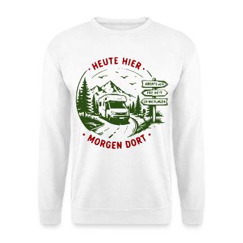 Abenteuer Roadtrip Waldsignale - Unisex Pullover - Weiß - Vorne