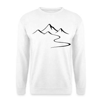 Berge Umriss Silhouette - Unisex Pullover - Weiß - Vorne