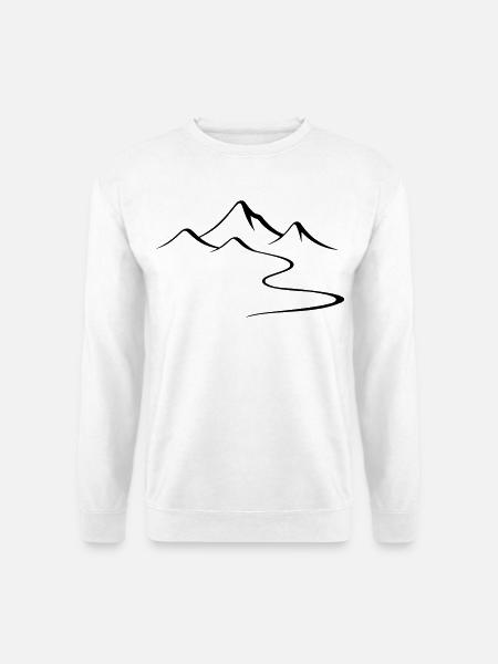 Berge Umriss Silhouette - Unisex Pullover - Weiß