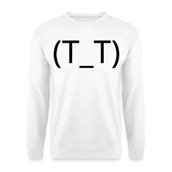 Larmes d’anime émoticônes (T_T) en pleurs - Sweat-shirt Unisexe - blanc - Devant