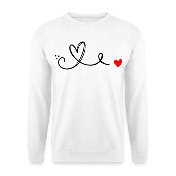 Herz Schnoerkel Linie - Unisex Pullover - Weiß - Vorne