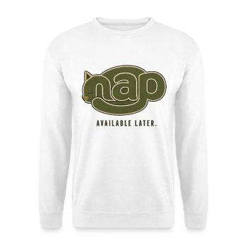 NAP – Disponible plus tard | Chat endormi - Sweat-shirt Unisexe - blanc - Devant