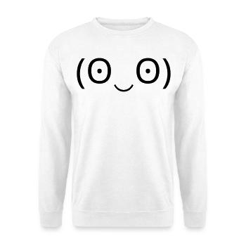 Émoticône stupéfait (ʘ‿ʘ) grands yeux - Sweat-shirt Unisexe - blanc - Devant