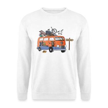 Holland Camper Motiv Vanlife Camping Urlaub - Unisex Pullover - Weiß - Vorne