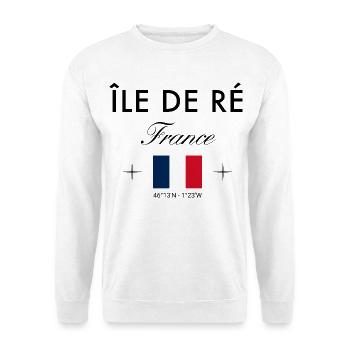 Ile de Re Frankreich Koordinaten Reise Souvenir - Unisex Pullover - Weiß - Vorne