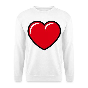 Herz / Herzchen (Liebe / Symbol / Red Black) - Unisex Pullover - Weiß - Vorne