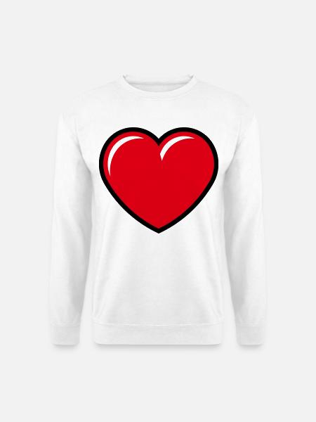 Herz / Herzchen (Liebe / Symbol / Red Black) - Unisex Pullover - Weiß