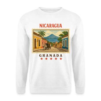 Nicaragua Granada Vintage Reisemarke - Unisex Pullover - Weiß - Vorne