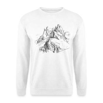 Secada Silhouette | Odle Dolomiten Design |  - Unisex Pullover - Weiß - Vorne
