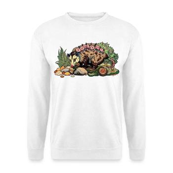 Maman opossum avec sa progéniture - Sweat-shirt Unisexe - blanc - Devant