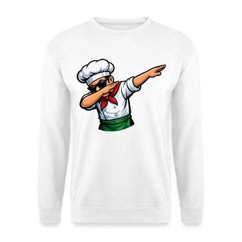 Dabping de la pizzaiole italienne - Sweat-shirt Unisexe - blanc - Devant