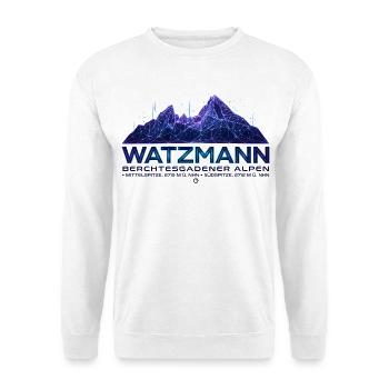 Watzmann Cyberpunk Silhouette | Neon Future  - Unisex Pullover - Weiß - Vorne