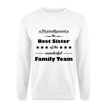 Symmetrische Schwester Dynamik - Unisex Pullover - Weiß - Vorne - Alina (178cm) & Michal (187cm)