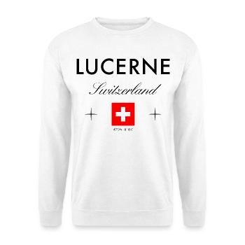 Lucerne Switzerland Coordinates Travel Souvenir - Unisex Sweatshirt - white - Front