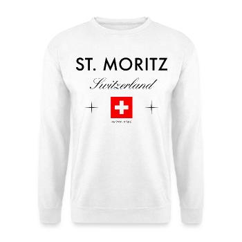 St. Moritz Schweiz Koordinaten Reise Souvenir - Unisex Pullover - Weiß - Vorne