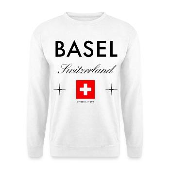 Bâle Suisse Coordonnées Souvenir de voyage - Sweat-shirt Unisexe - blanc - Devant