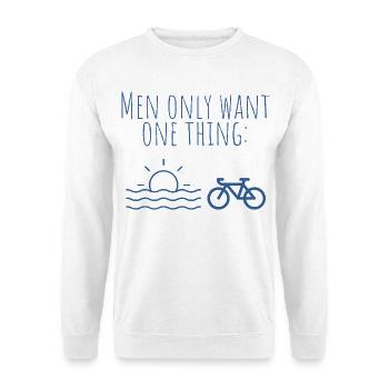 Blue Beach Bike Minimal Print - Sweat-shirt Unisexe - blanc - Devant