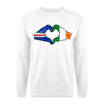 Kap Verde Irland Flagge Hände Herzform used - Unisex Pullover - Weiß - Vorne