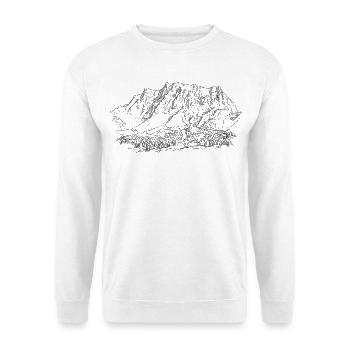 Zugspitze Silhouette | Wetterstein-Gebirge Gipfel - Unisex Pullover - Weiß - Vorne
