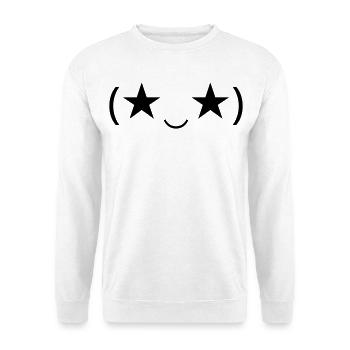 Sternenaugen Emote (★‿★) begeistert - Unisex Pullover - Weiß - Vorne