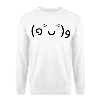Anfeuerndes Emote (๑˃ᴗ˂)ﻭ gute Laune - Unisex Pullover - Weiß - Vorne