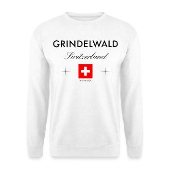 Grindelwald Schweiz Koordinaten Reise Souvenir - Unisex Pullover - Weiß - Vorne