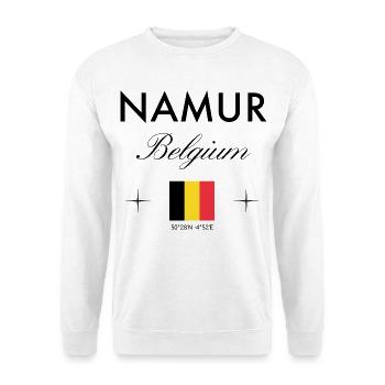 Namur Belgien Koordinaten Reise Souvenir - Unisex Pullover - Weiß - Vorne