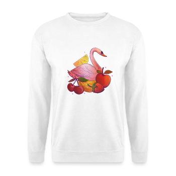 Cygne aux fruits et agrumes - Sweat-shirt Unisexe - blanc - Devant