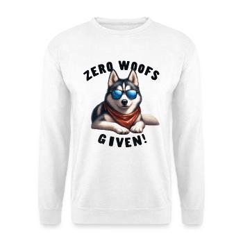 Zero Woofs Geschenkt für cooles Husky-Hunde-Design-Merch - Unisex Pullover - Weiß - Vorne
