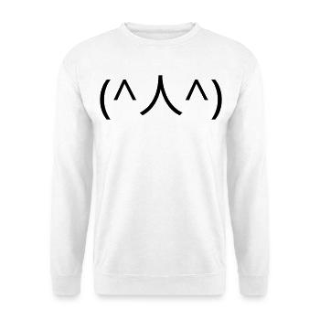 Begging emote (^人^) thank you Kaomoji - Unisex Sweatshirt - white - Front