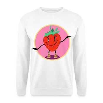 Tanzende Erdbeere - Unisex Pullover - Weiß - Vorne