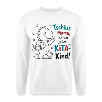 Abschiedsdino KiTa Motiv - Unisex Pullover - Weiß - Vorne