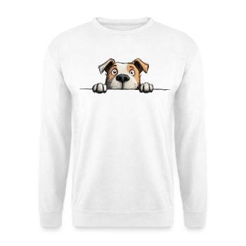 Produits dérivés Staffy Drôles de Chiens Amoureux - Sweat-shirt Unisexe - blanc - Devant