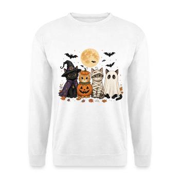 Costume de fantôme de la sorcière citrouille et de la citrouille d’Halloween - Sweat-shirt Unisexe - blanc - Devant