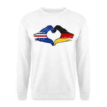 Mains du drapeau allemand du Cap-Vert en forme de cœur utilisées - Sweat-shirt Unisexe - blanc - Devant